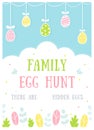 Easter Egg Hunt Activity Poster or Invitation Card. Vector Design Royalty Free Stock Photo