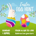 Easter egg hunt banner design Royalty Free Stock Photo