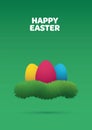 Easter egg hunt card vector template. Symbol of christian holiday, children game. Minimal illustration.