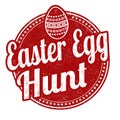 Easter egg hunt sign or stamp Royalty Free Stock Photo