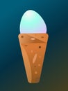 Easter egg in ice cream cone