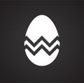 Easter egg icon on black background for graphic and web design, Modern simple vector sign. Internet concept. Trendy symbol for Royalty Free Stock Photo