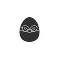Easter egg icon black isolated Royalty Free Stock Photo