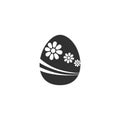 Easter egg icon black isolated Royalty Free Stock Photo