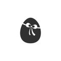 Easter egg icon black isolated Royalty Free Stock Photo