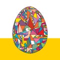 Easter egg illustration. Hand drawn abstract holidays object in modern style