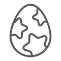 Easter egg line icon, easter and food, egg sign, vector graphics, a linear pattern on a white background. Royalty Free Stock Photo