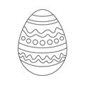 Easter egg linear icon. Thin line illustration. Isolated outline drawing