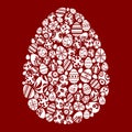 Easter egg made from small egg symbols