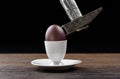 Easter egg open with a hammer Royalty Free Stock Photo