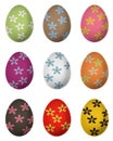 Easter egg paint with flower Royalty Free Stock Photo