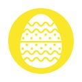 Easter egg painted with bars and points block style