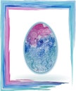 Easter egg blue night watercolor