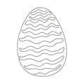 Easter egg with pattern. Continuous one line drawing. Vector illustration on white background. Design element. Ideal for Royalty Free Stock Photo