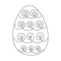Easter egg with pattern. Continuous one line drawing. Vector illustration on white background. Design element. Ideal for Royalty Free Stock Photo