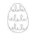 Easter egg with pattern. Continuous one line drawing. Vector illustration on white background. Minimalist. Design Royalty Free Stock Photo
