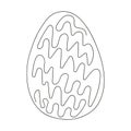 Easter egg with pattern. Continuous one line drawing. Vector illustration on white background. Minimalist. Design Royalty Free Stock Photo