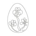 Easter egg with pattern. Continuous one line drawing. Vector illustration on white background. Minimalist. Design Royalty Free Stock Photo