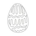 Easter egg with pattern. Continuous one line drawing. Vector illustration on white background. Minimalist. Design Royalty Free Stock Photo