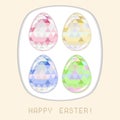 Easter egg pink crystall triangle greeting card Royalty Free Stock Photo