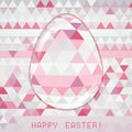 Easter egg pink crystall triangle greeting card Royalty Free Stock Photo