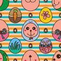 Easter egg rabbit cute seamless pattern