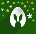 Easter egg rabbit ear card Royalty Free Stock Photo