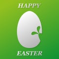 Easter egg with a rabbit on a green background Royalty Free Stock Photo