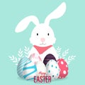 Easter egg rabbit vector Royalty Free Stock Photo