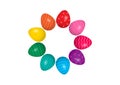 Easter egg rainbow vector circle, colorful bright set. Holiday illustration Royalty Free Stock Photo