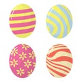 Set of Easter eggs with different textures Royalty Free Stock Photo