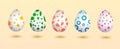 Easter egg set. Colored decorations. Vector graphics. Easter eggs with a geometric pattern. Royalty Free Stock Photo