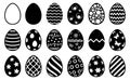 Easter Egg set icon. Easter eggs set signs Royalty Free Stock Photo