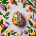 Easter egg shape made of colorful spring Royalty Free Stock Photo
