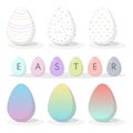 Easter egg with simple hand-drawn patterns, gradient colors and shadows.