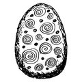 Easter egg with spiral geometric pattern Royalty Free Stock Photo
