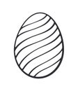 Easter egg with spiral pattern. Vector illustration. Hand drawn Doodle. Royalty Free Stock Photo