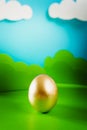 Easter egg on spring background