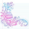 Easter Egg Spring Sketchy Doodles Vector Royalty Free Stock Photo
