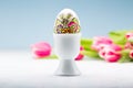 Easter egg on a stand Royalty Free Stock Photo