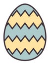 Easter egg with striped pattern.