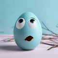 Easter Egg Surprised Facial Expression: Delight in the Unexpected with a Charming Easter Surprise Encounter Royalty Free Stock Photo