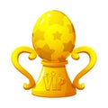 Easter Egg Trophy or Easter award cup, Golden egg in the form of a award cup. Isolated on white background Royalty Free Stock Photo