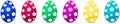 Easter Egg vector set. Colored eggs with flower pattern on white isolated background. Royalty Free Stock Photo