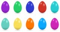 Easter Egg vector set. Colored eggs on white isolated background. Royalty Free Stock Photo