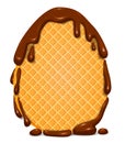 Easter egg waffle in chocolate blank banner Royalty Free Stock Photo