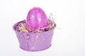 Easter egg in a wash tub Royalty Free Stock Photo