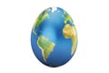 Easter egg with world map, 3D rendering Royalty Free Stock Photo