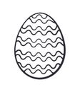 Easter egg with zigzag pattern. Vector illustration. Hand drawn Doodle. Royalty Free Stock Photo