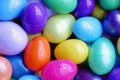 Background of colorful plastic easter eggs